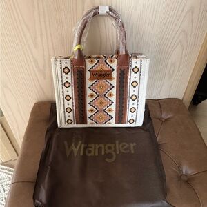 Wrangler Brown and Cream Southwestern Tote Bag